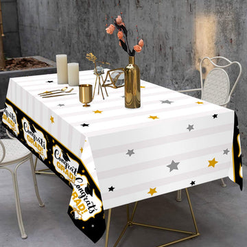 Omgouue 2025 Graduation Tablecloths Banner (54x 72) Party Decoration Graduation Party Supplies 3pcs
