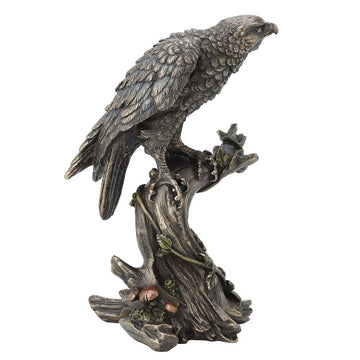 Veronese Design 10 Inch Peregrine Falcon Antique Bronze Finish Animal Wild Life Birds Hawk Eagle Sculpture Collectible Figurine