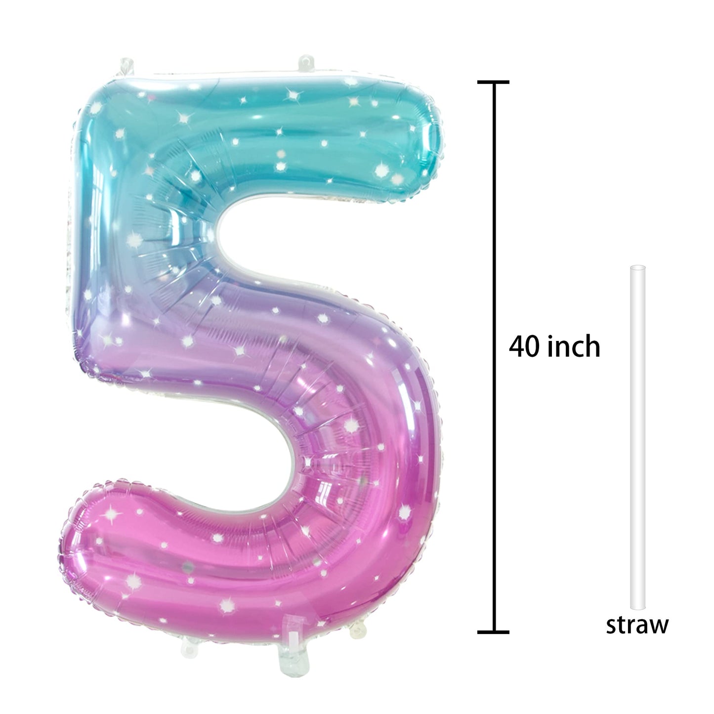 Gifloon Number 5 Balloon, Large Number Balloons 40 Inch, 5Th Birthday Party Decorations Supplies 5 Year Old Birthday Sign Decor