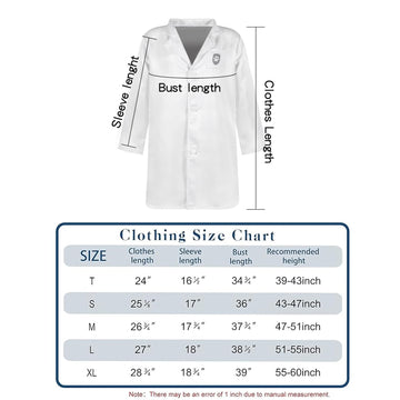 S3XY-FIV5 Kids Doctor & Nurse Costume - Pretend Play Dress Up Party - White, 10-12 yrs, 160cm