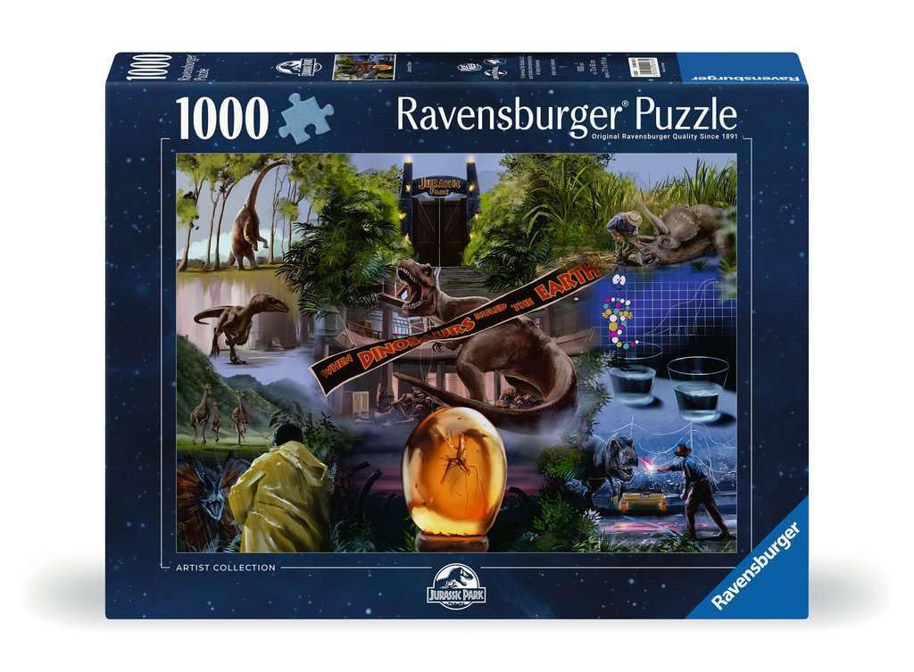 Ravensburger Jurassic Park Movie Poster 1000 Piece Jigsaw Puzzle - 12000187 - Handcrafted Tooling, Made in Germany, Every Piece