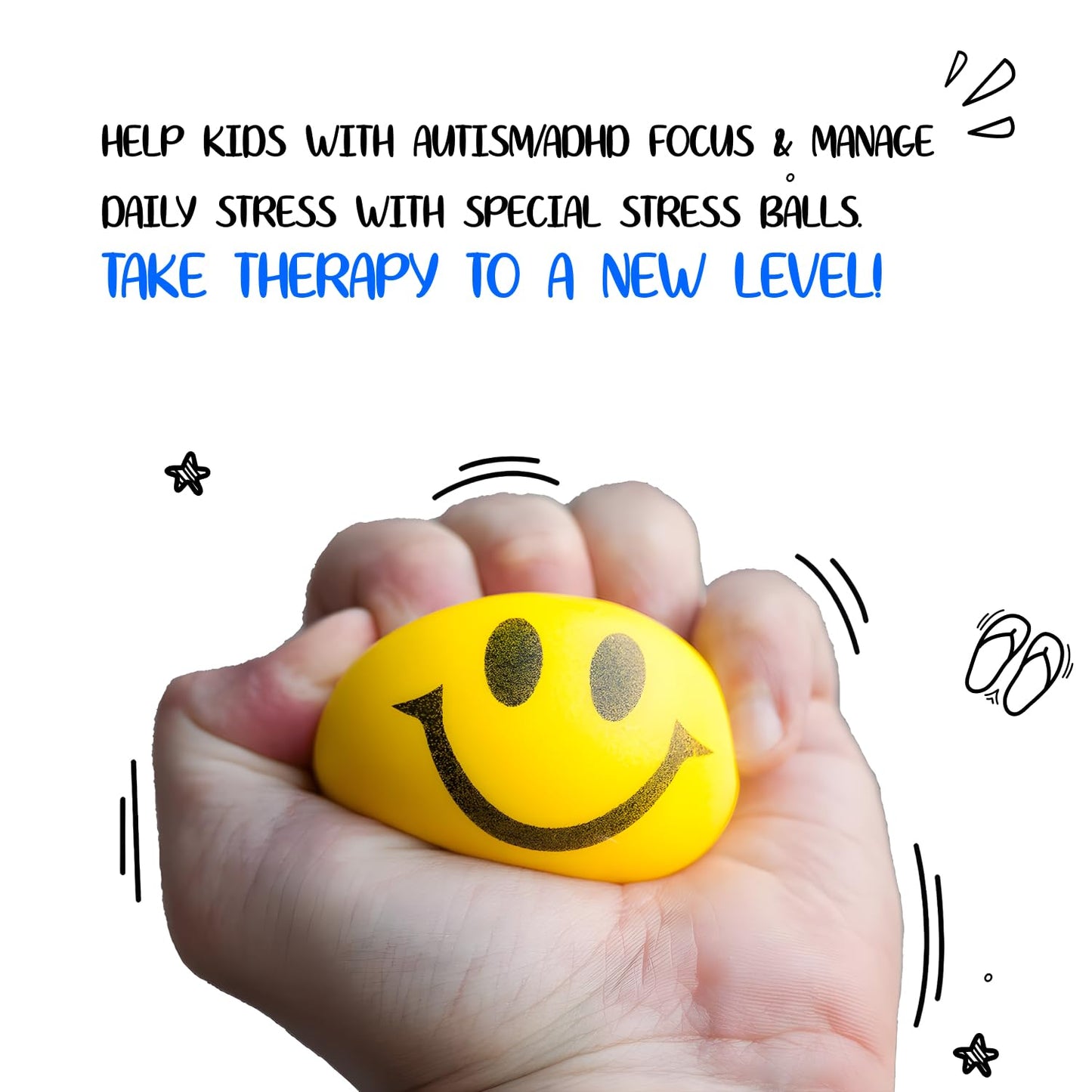 Neliblu Neon Smile Stress Balls For Adults And Kids - Foam Squeeze Balls For Stress Alleviation, Relaxation And Fun - Pack Of 12 Happy Face 2.5-Inch Stress Balls - Ideal For Parties, Therapy, And Toys