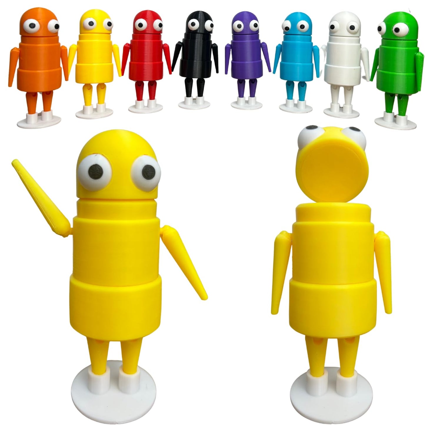REPO 3D Printed Character Figure, R.E.P.O Horror Game Posable Articulated Collectible Model for Fans Gift (Yellow)