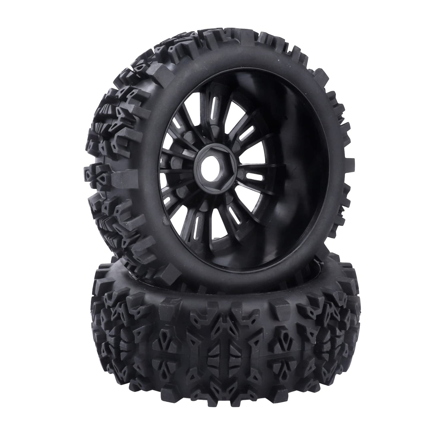 Hobbypark Pre-Glued 1/8 Scale 17mm RC Buggy Tires and Wheels Set with Foam Inserts Mounted for Arrma Typhon 6S 3S Talion 6S Sent