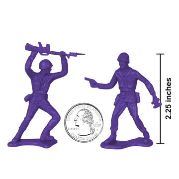 Tim Mee Toy Plastic Army Men - 48pc Purple Toy Soldier Figures - Made in USA, Model TM-67702