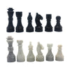 Handcrafted enhanced Marble Chess Pieces Set - Elegant 32-Piece Replacement for 12-15 Inch Chess Boards Storage Box (Black and White)