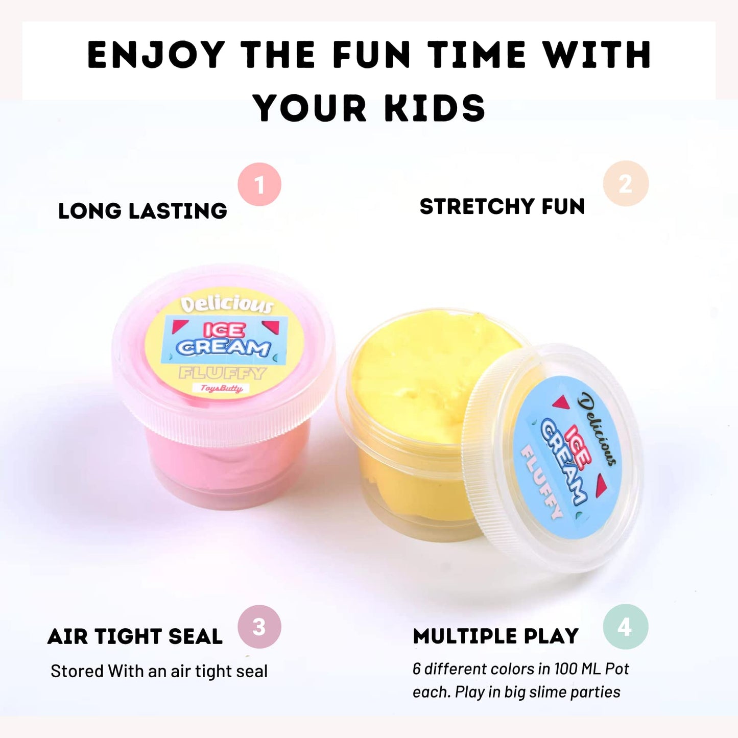 Toysbutty Butter Slime Making Kit Super Soft Non Sticky 6 Color Pack In Gift Box, Stretchy Scented Butter Slime Ice Cream Toy Wi