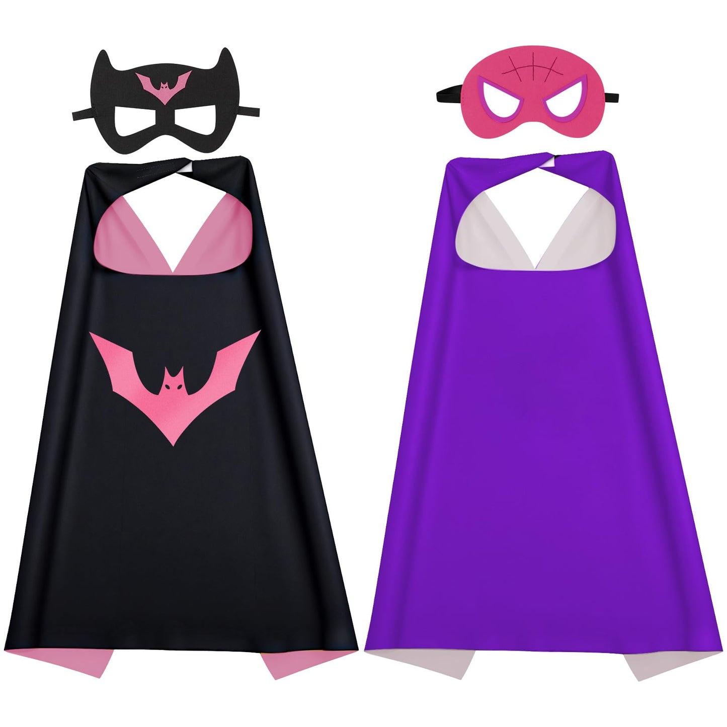 Karazzo Superhero Capes And Masks Kids Costumes Halloween Christmas Cosplay Dress Up For Boys Girls (Purple+Black)
