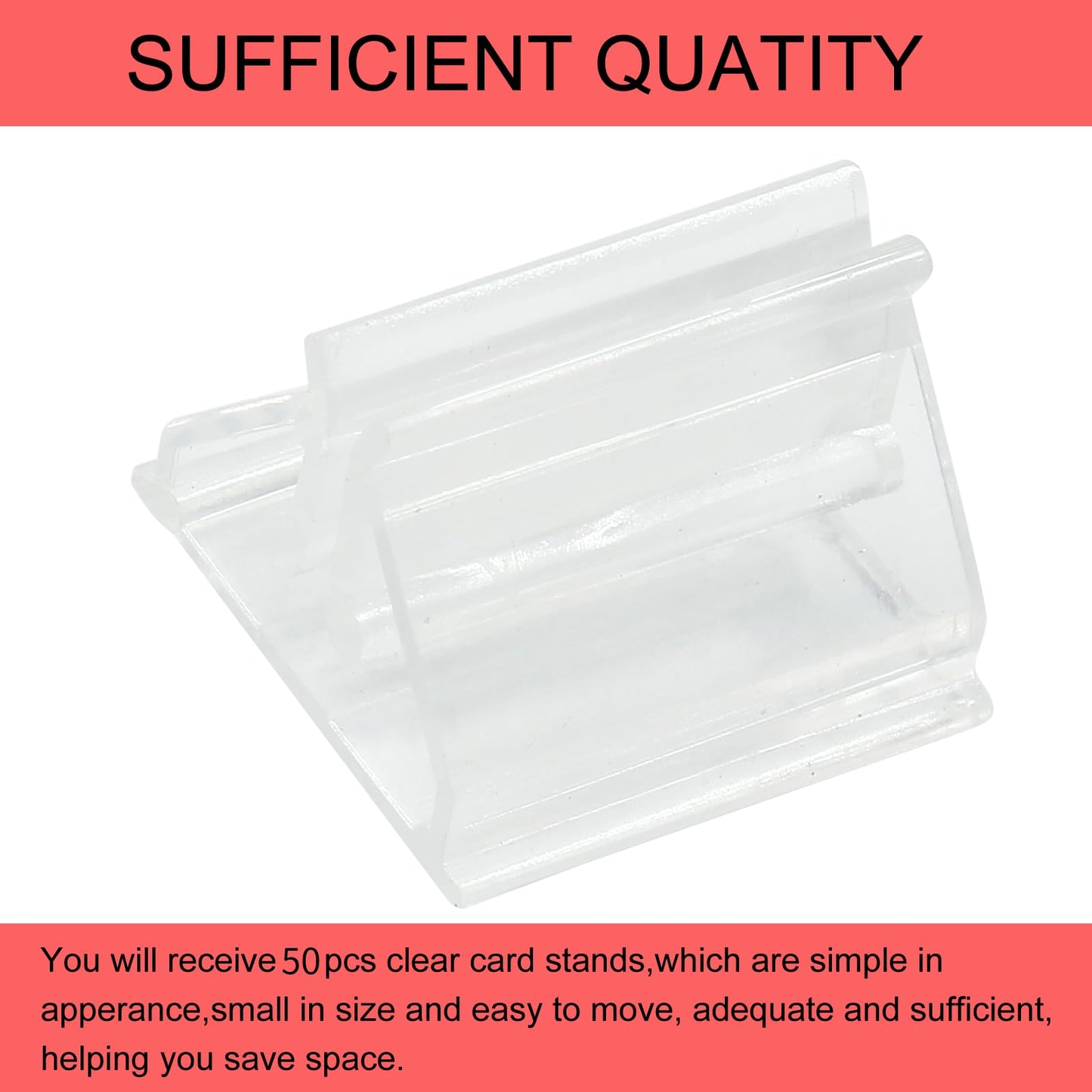 Litoexpe Clear Game Card Holder Stand, 50pcs Acrylic Card Stand, Plastic Game Piece Holders for Cards, Party, Game, Photos, Memo