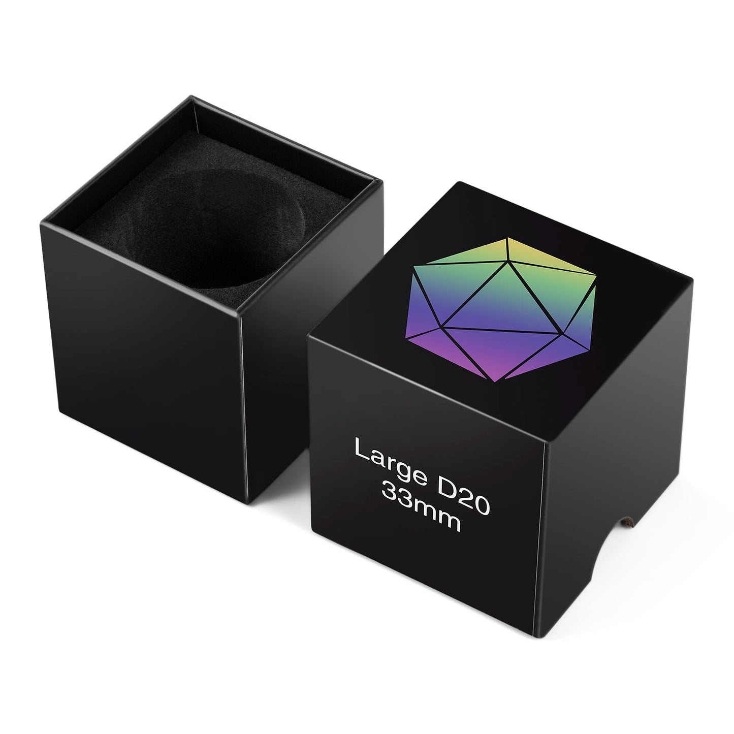 Large D20 Metal DND Dice DNDND 33mm Metal Dice with Gorgeous Gift Box for Dungeons and Dragons (Blue Stripe)