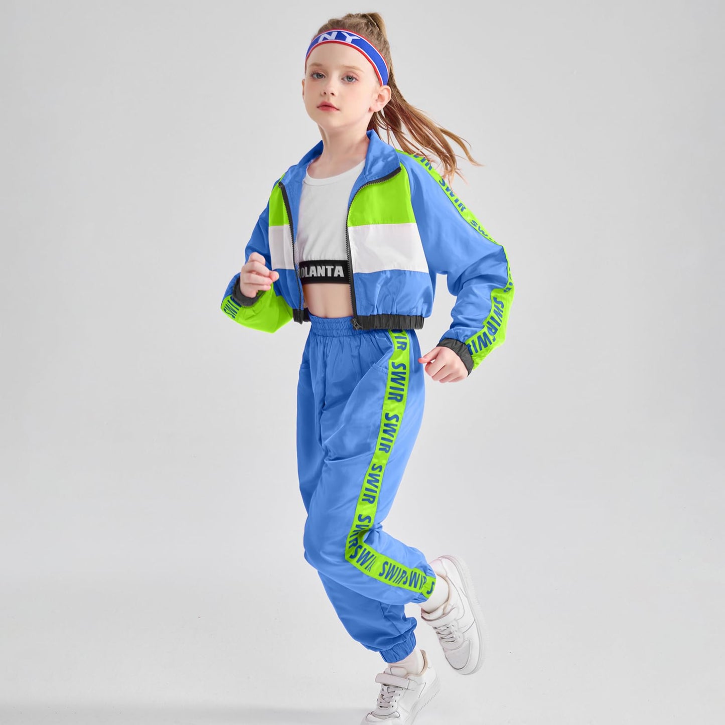 Lolanta Girls Hip Hop Clothes, Kids Dance Clothing Set, Modern Jazz Team Performance Costume, Girls Dance Wear Sets(13-14, Dark