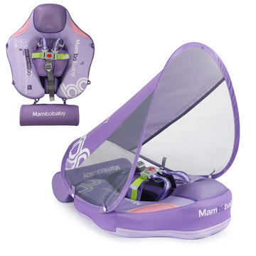 Luckclubtojoy Add Tail Mambobaby Float With Canopy, Baby Floats For Pool Non-Inflatable Waist Float Swim Training Toy With Upf 5