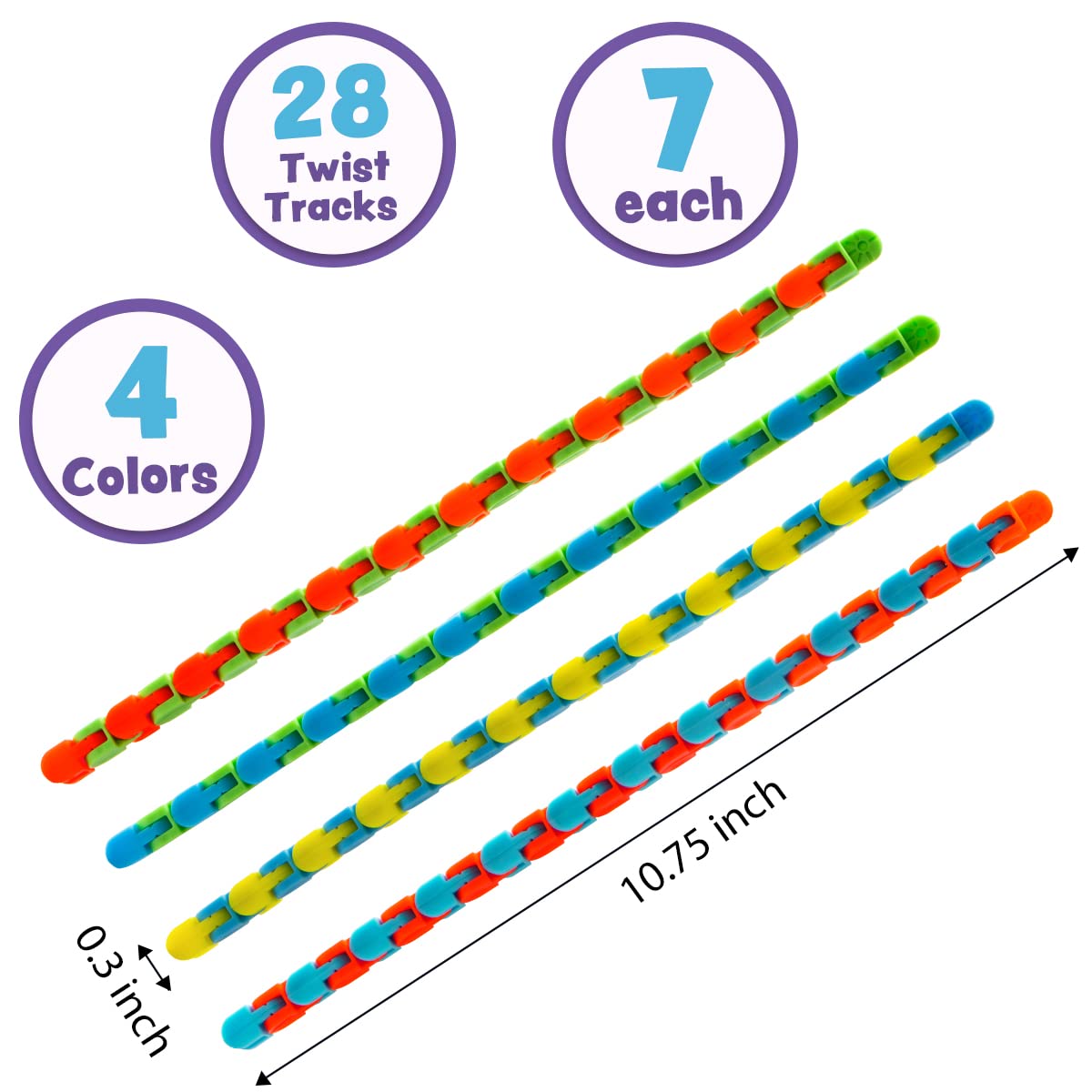 Joyin 28 Pack Wacky Tracks With Valentines Cards, Twist Track Fingers, Snake Puzzles Fidget Toys For Stress Relief, Gift Exchange, Holiday Birthday Party Favor Valentines Day Cards For Kids School