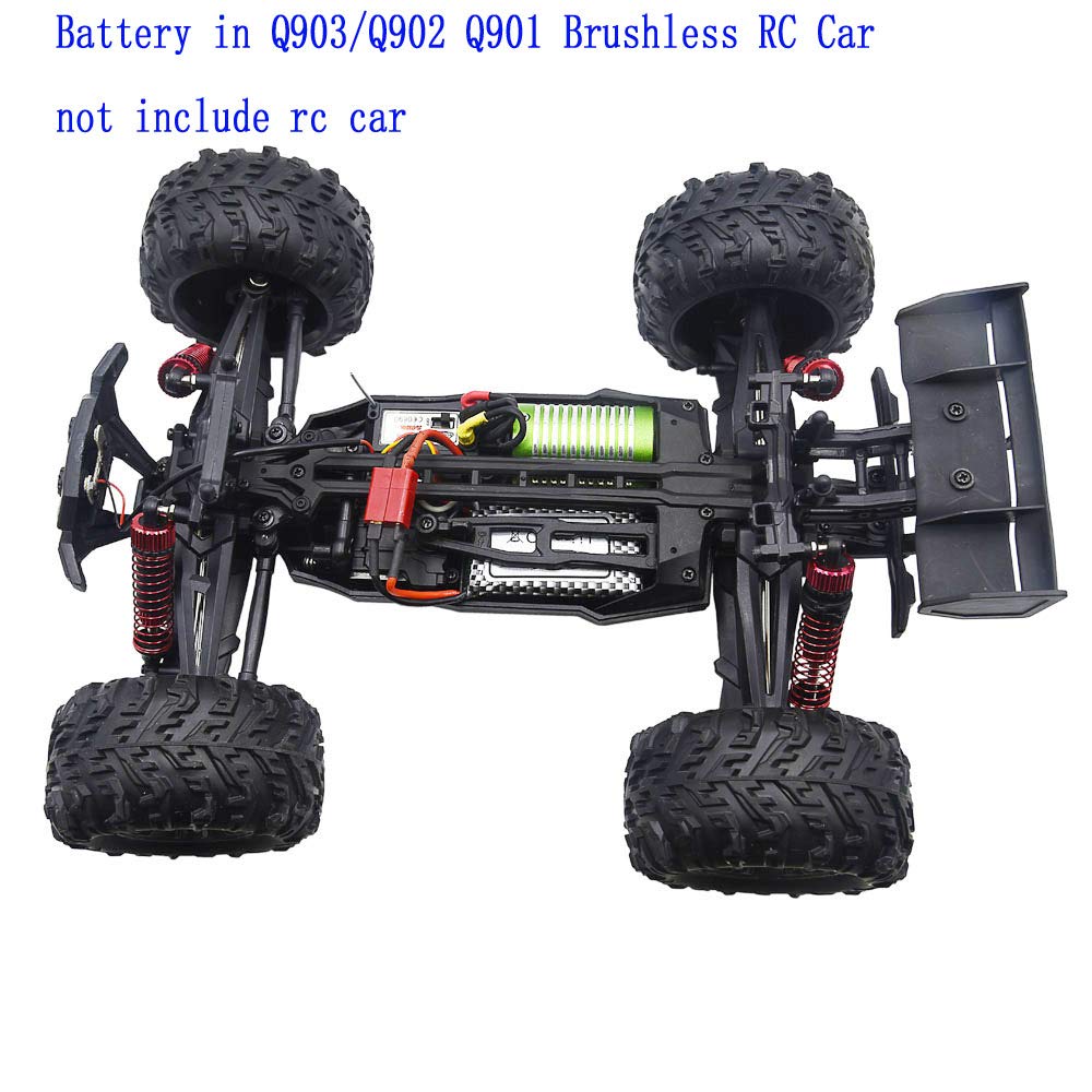 Blomiky 2 Pack 7.4V 2S 30C 1000mAh 7.4Wh Lipo Battery T Plug and USB Charger Cable Suitable for HBX 16889 16890A and XLH Q903 Q9