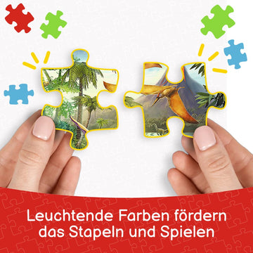 Trefl 3In1 Jigsaw Puzzle The Extraordinary World Of Dinosaur Print, Diy Puzzle, Creative Fun, Classic Puzzle For Adults And Children From 4 Years Old