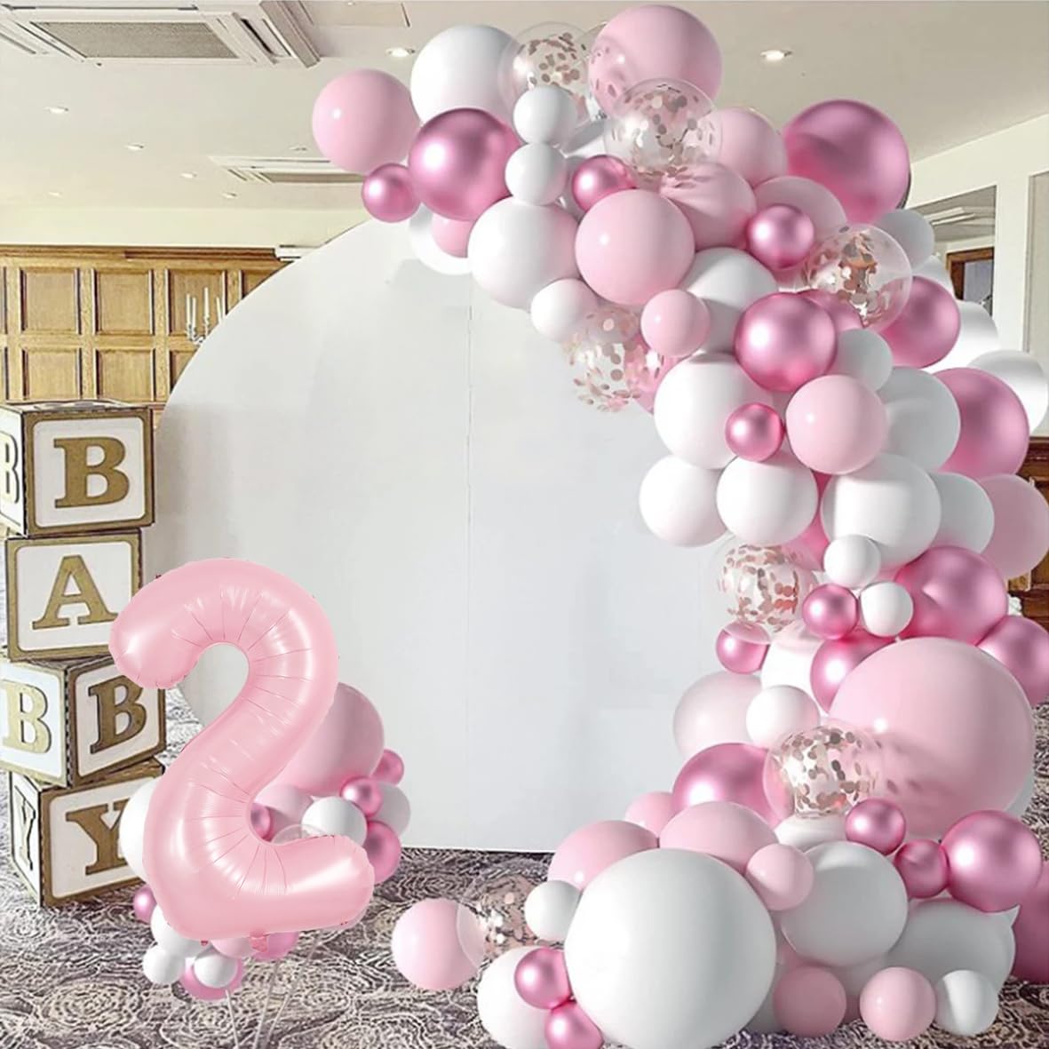 TONIFUL Pastel Pink Number 2 Balloon 40 Inch Aluminum for Girl's Birthday Party, Wedding, Engagement, Photo Shoot Supplies