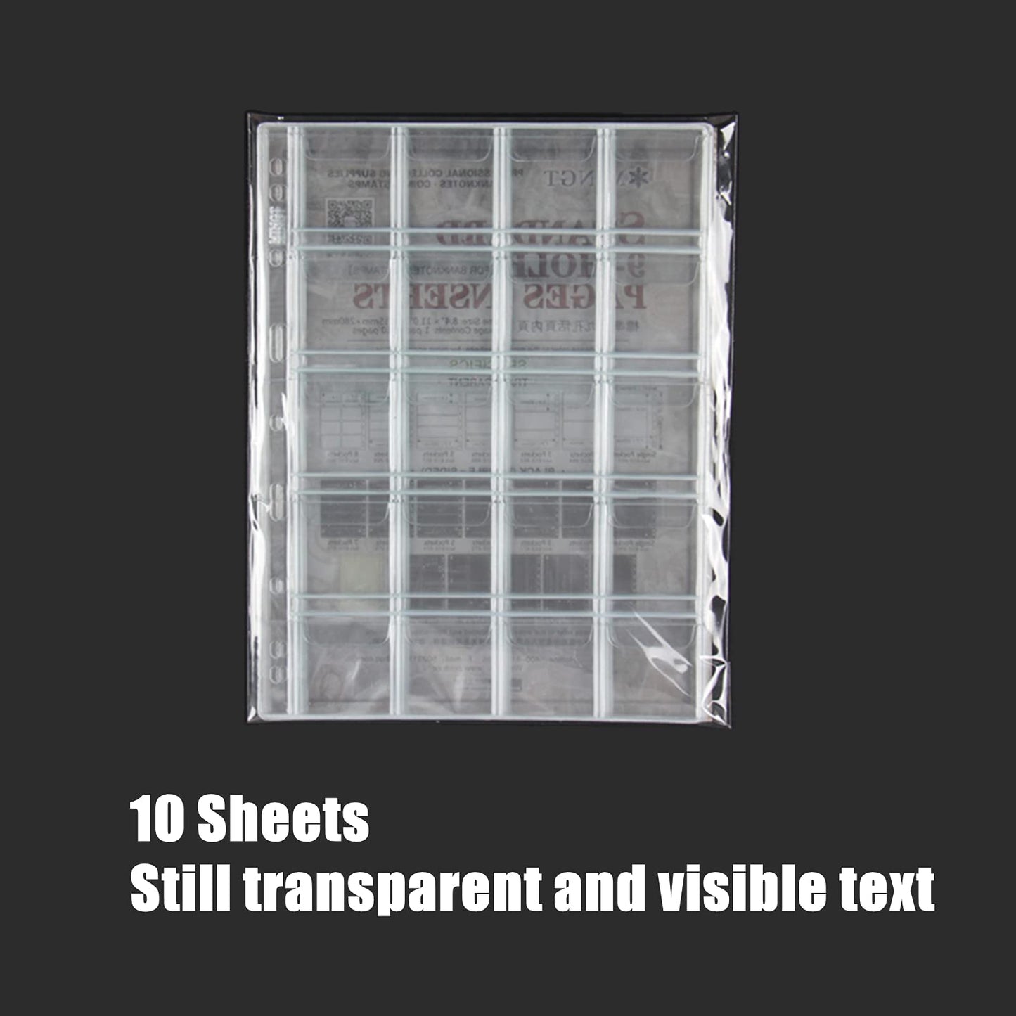 Mudor 200 Pocket Coin Pages For Collectors, Standard 9-Hole Coin Collection Pages Fit Most Binder, Coin Collecting Supplies, 10