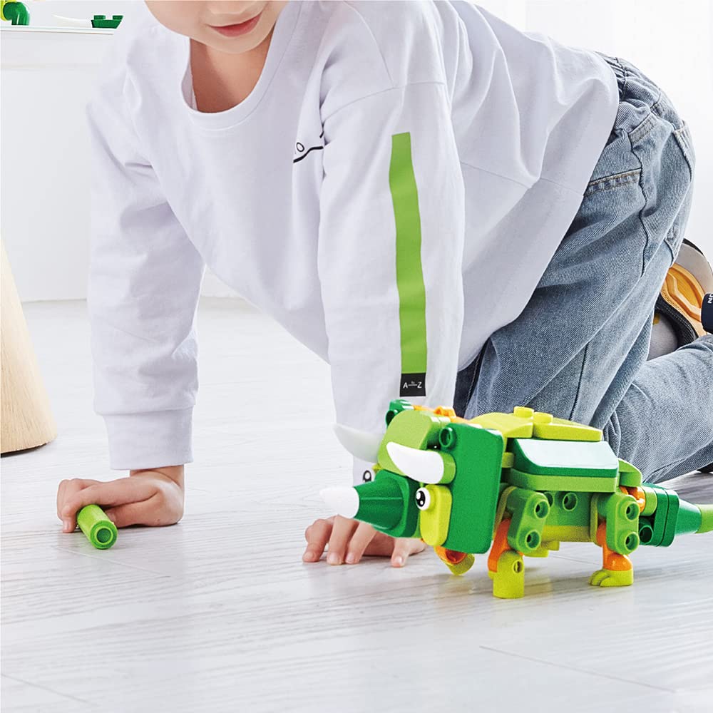 BOTZEES GO! Dinosaur Robots for Kids, Building and Electric Remote Control Toys, STEM Learning Toys for Kids Ages 3+, Boys Toys,