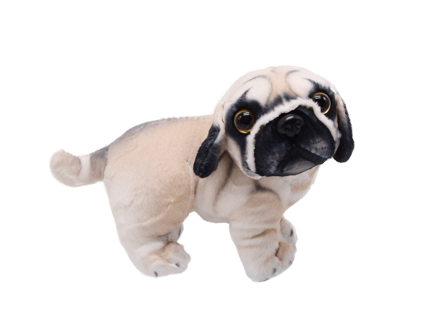 Yonlit Lifelike Pug Dog Stuffed Animal Animated Plush Puppy Toy Doll Super Realistic Dogs Act Like Real Excellent Gifts For Kids Birthday Party Dog Collection 9 Inches (Pug)