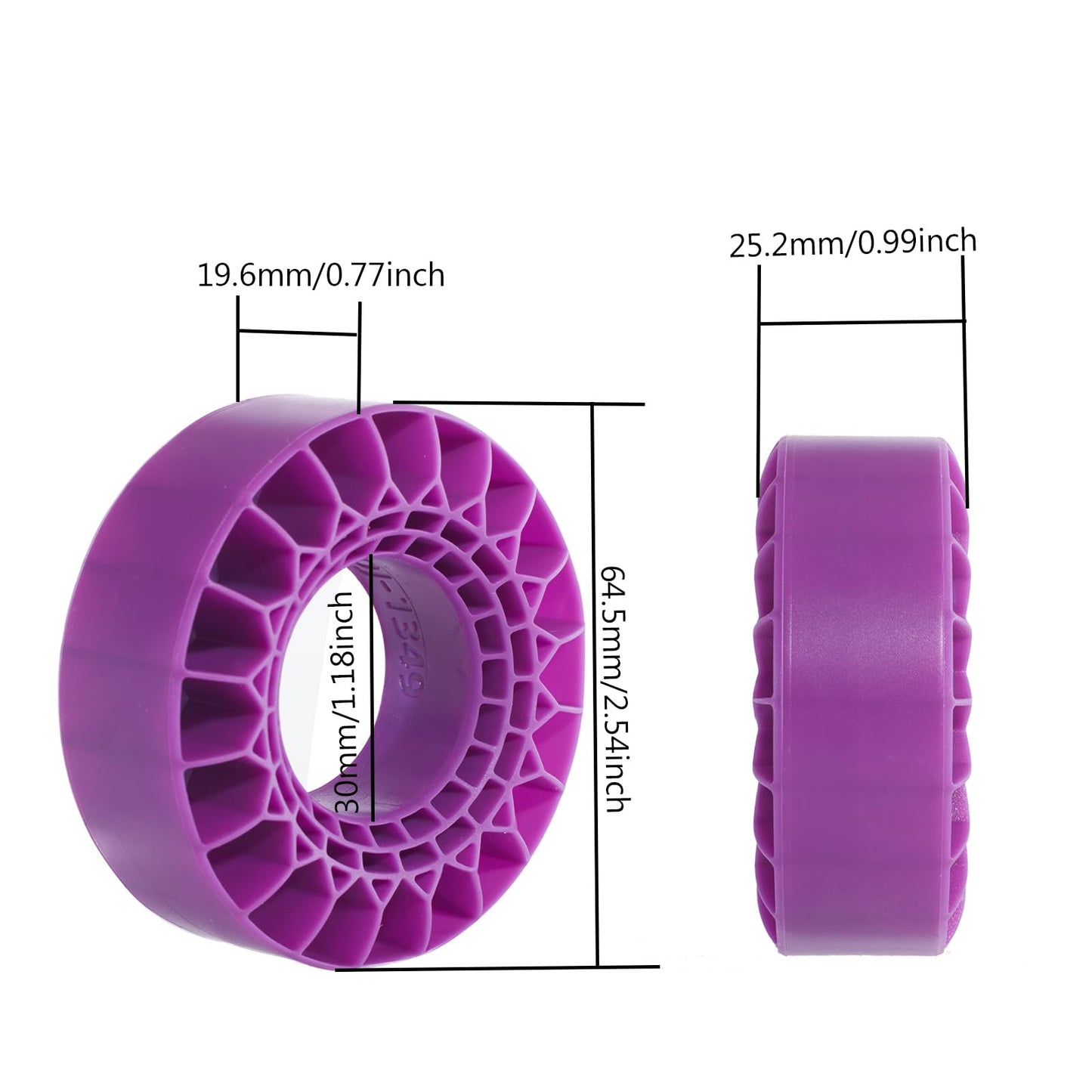 1.0 inch Purple Silicone Rubber Inserts for 72-74 * 27mm Tires