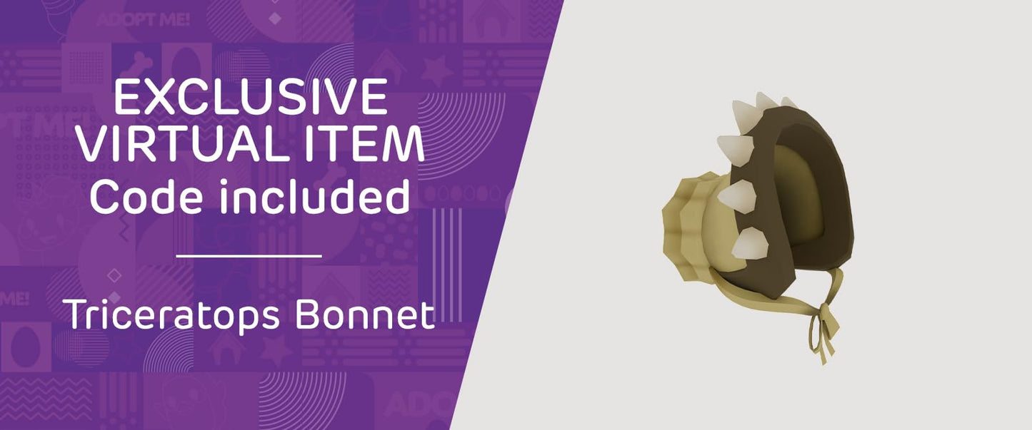 Adopt Me! Collector Plush - Triceratops - Series 4 - Uncommon in-Game Stylization Plush - limited availability Virtual Item Code Included - Toys for Kids Featuring Your Favorite Pet Ages 6+