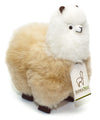 Real Alpaka Natural Fur Toy - 9 inch. Soft and Cuddly Handcrafted Llama Stuffed Animal. (9 inches, Beige & White)