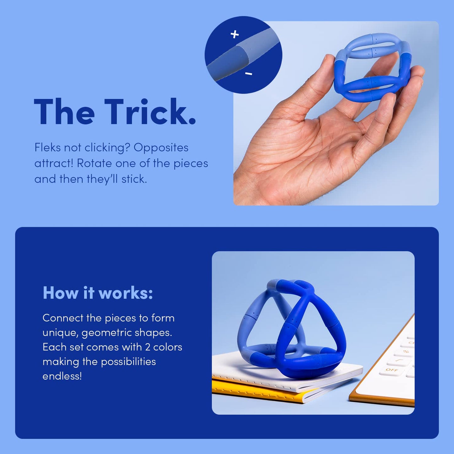 Speks Fleks Silicone - Fun Desk Toy For Adults & Teens 14+ | Sensory Gadget, Christmas Gift, Holiday Stocking Stuffer, Stress Relief Present, Office Desk Toy | 6-Piece Set, Bluegrass