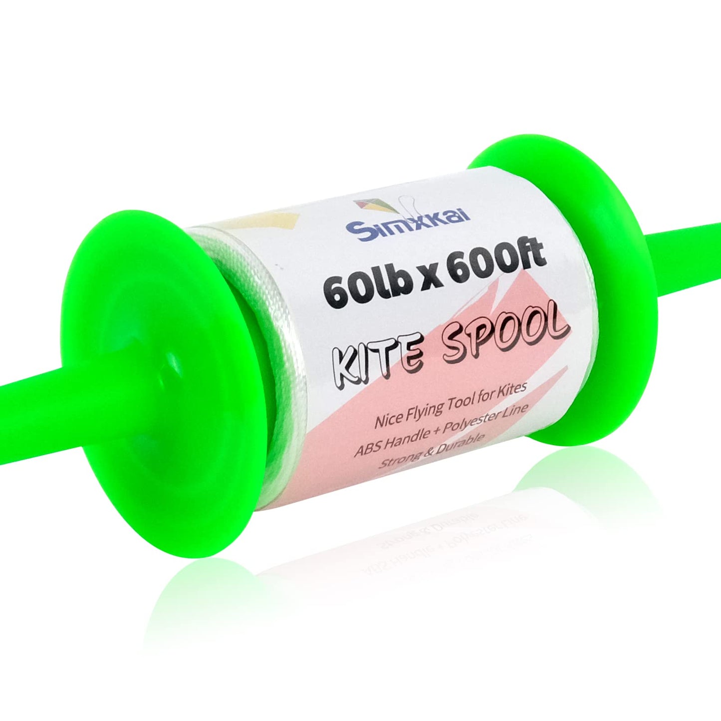 Simxkai Kite String Spool, Kite Reel Winder,Easy-to-Grip Kite Line Handle, 600 feet Twisted Kite Line for Kids & Adults(Green)