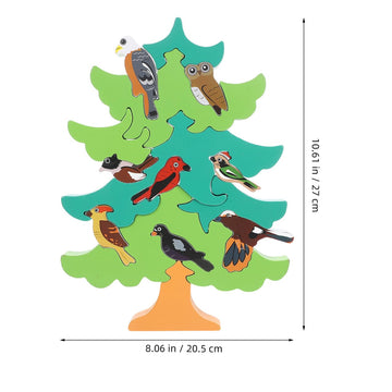 TOYANDONA 1 Set of Baby 3D Jigsaw Puzzle Wooden Tree Bird Shaped Montessori Toy Educational Preschool Learning Toys for Infant T