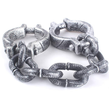 HAZOULEN Plastic Halloween Shackles on Chain for Handcuffs Costume Props Decoration