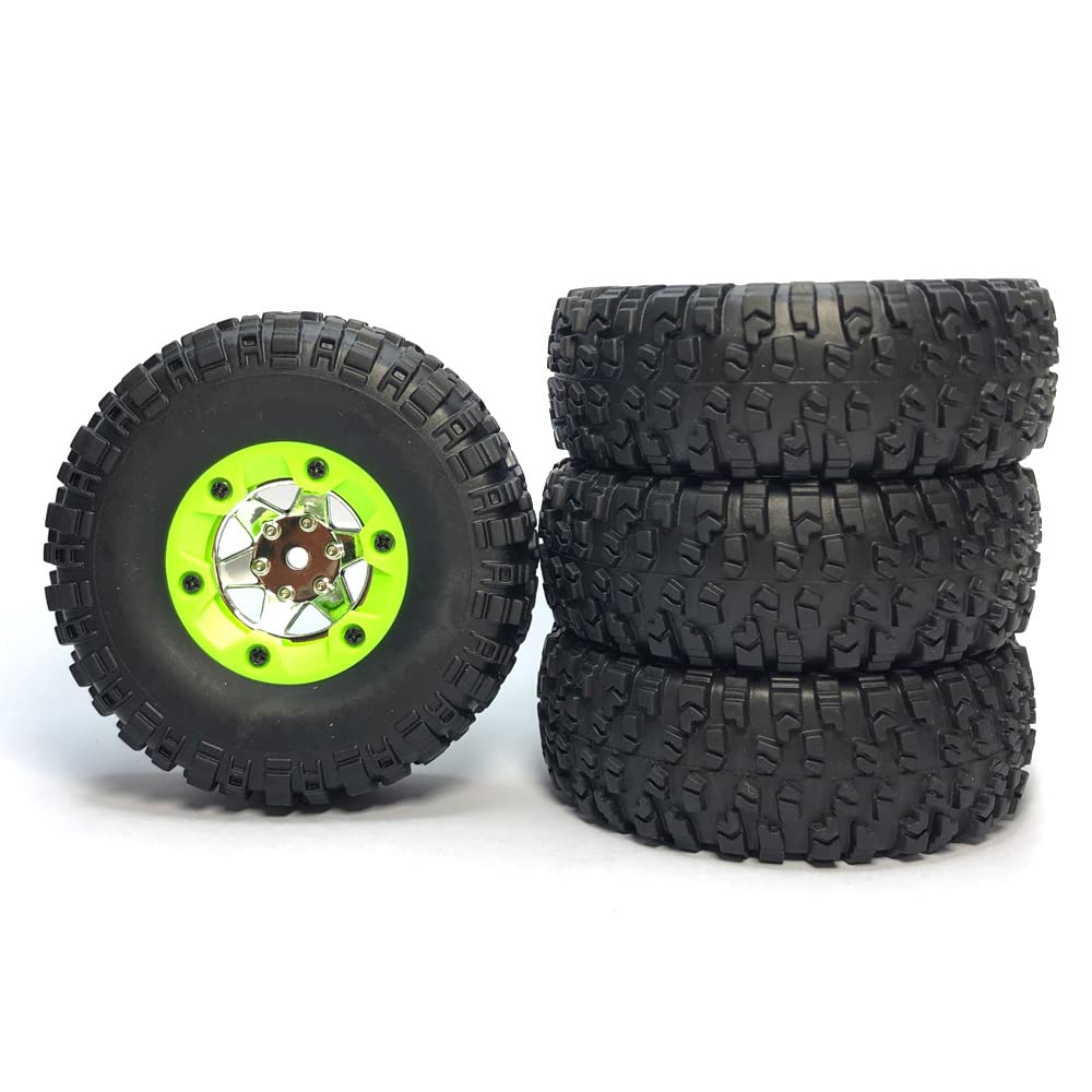 KingVal Replacement 2PCS Left + 2PCS Right Wheel Tyre Tire RC Parts Compatible with WLtoys 12428 12427 124006 1/12 RC Car