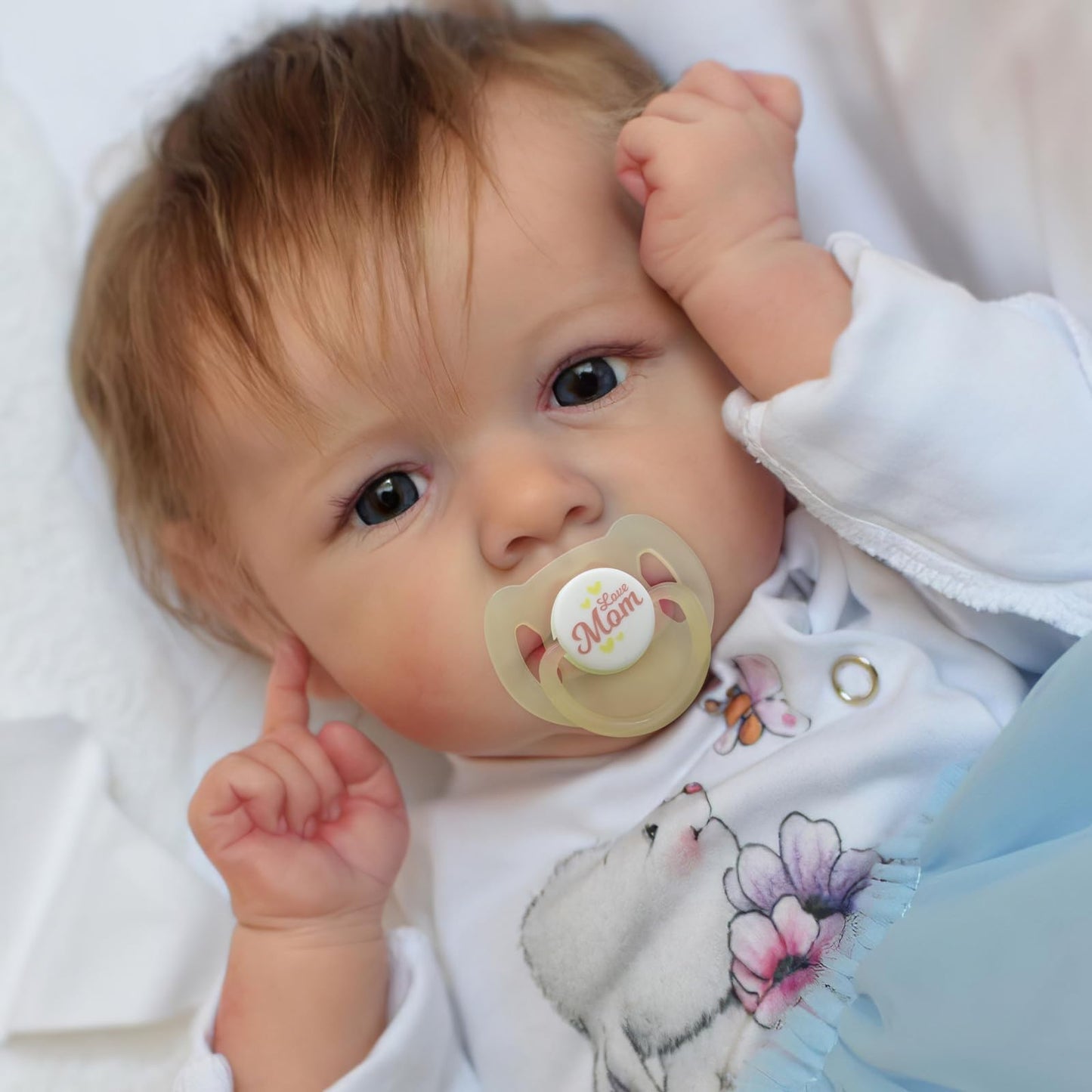 Adfo Reborn Baby Dolls -22-Inch Cute Smile Realistic-Newborn Baby Doll Girl Soft Body Real Life Baby Dolls With Feeding Toy Gift