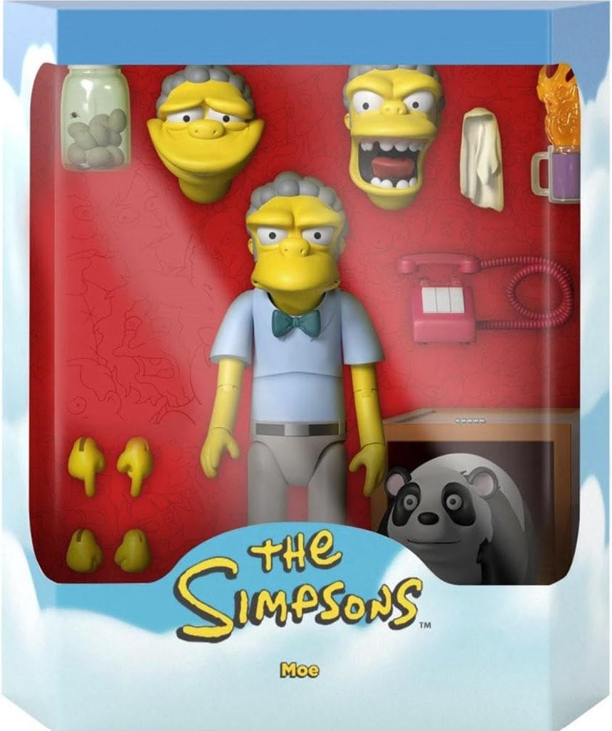 The Simpsons Ultimates Moe Action Figure - 7-Inch, Plastic, Multicolor, Model UL-SIMPW01-MOE-