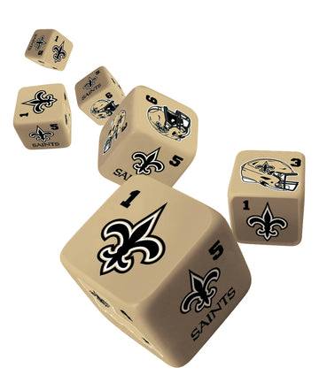MasterPieces Game Day - NFL New Orleans Saints - 6 Piece Team Logo Dice Set - D6 Standard Size