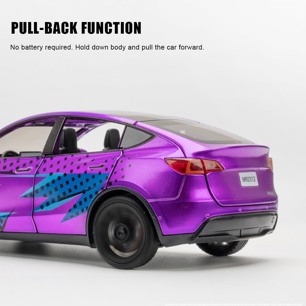 1/24 Model Y Toy Cars Alloy Diecast Model, Pull Back Model Y Model Car with Light, Big Model Y Diecast Car Model Toy Suitable fo