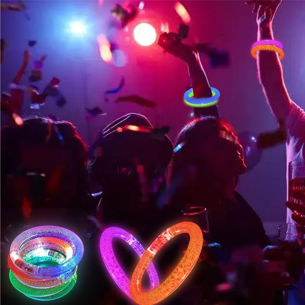 BATWEET 30 Pcs Glow In The Dark Bracelets, 6 Colors LED Bracelets Bulk Party Supplies for Kids and Adults, Glow Neon Party Favor
