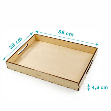 Ulanik Sorting Tray Toddler Montessori Toys For 3 Year Old + Kids Wooden Montessori Tray For Preschool Learning Color Sorting And Counting — No Sections