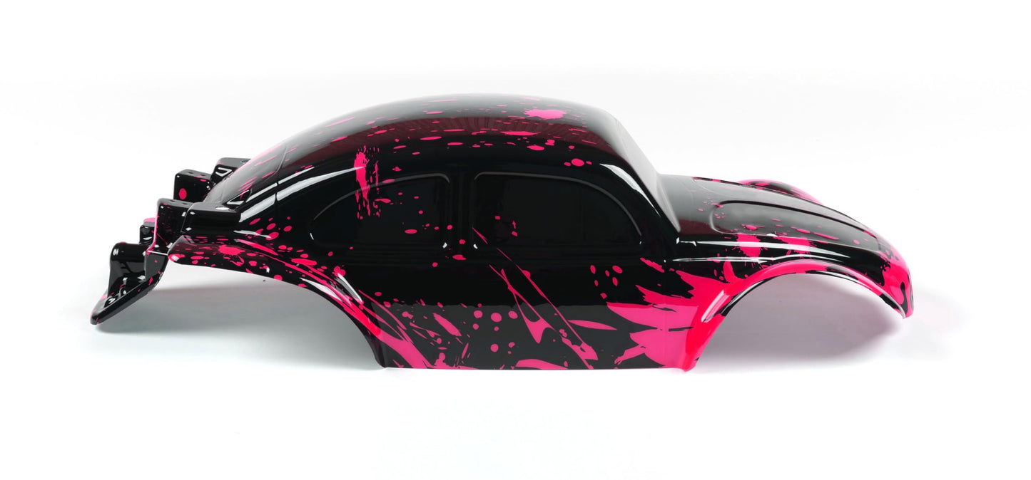 SummitLink Custom Body for 1/10 Slash 4x4 VXL - Muddy Neon Red/Black Polycarbonate, Model SSB-BB-01