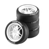 Chanmoo 1/10 RC Drift Tires and Plastic Wheels Rims Rally Racing Tyres 12mm Hex for 1:10 Scale On Road Touring Street Car Tamiya