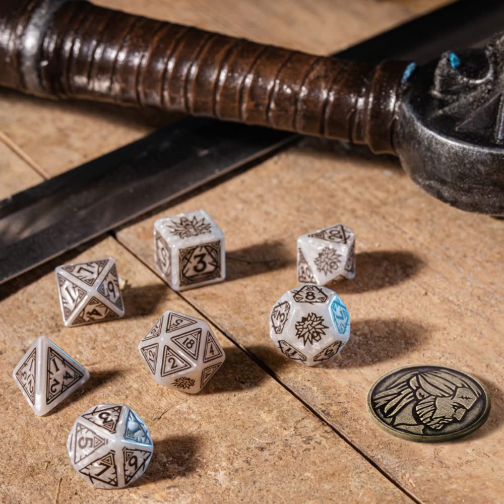 Q-Workshop Witcher Dice Set. Geralt - Q-Workshop White Wolf