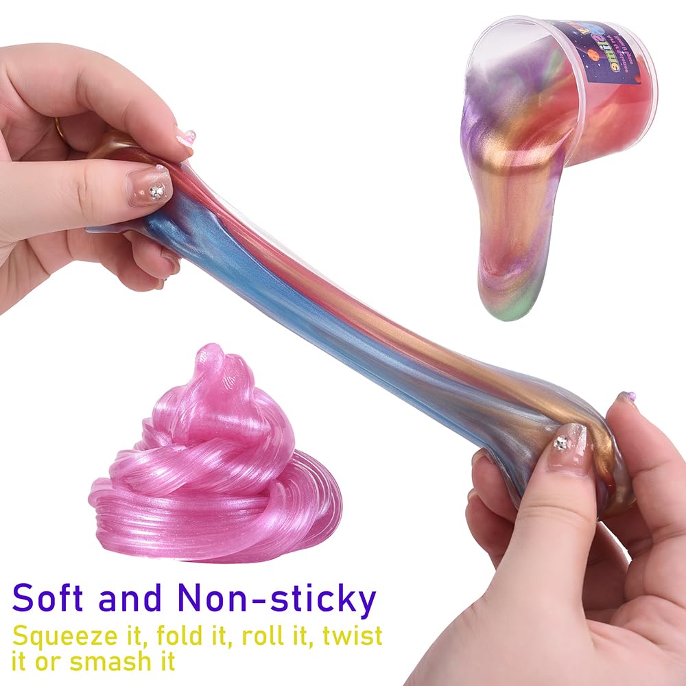 Kids Party Favors Galaxy Slime Kit, 30 Pack Bulk Rich Colorful Putty Toy, Stress And Anxiety Relief Sludge, Christmas Stocking S