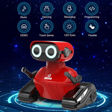 HONGCA Rechargeable Remote Control Robot Toy for Kids, 4.7 Red Robot with Touch Sense, Music, Dance Moves - Perfect Gift for Ages 3+