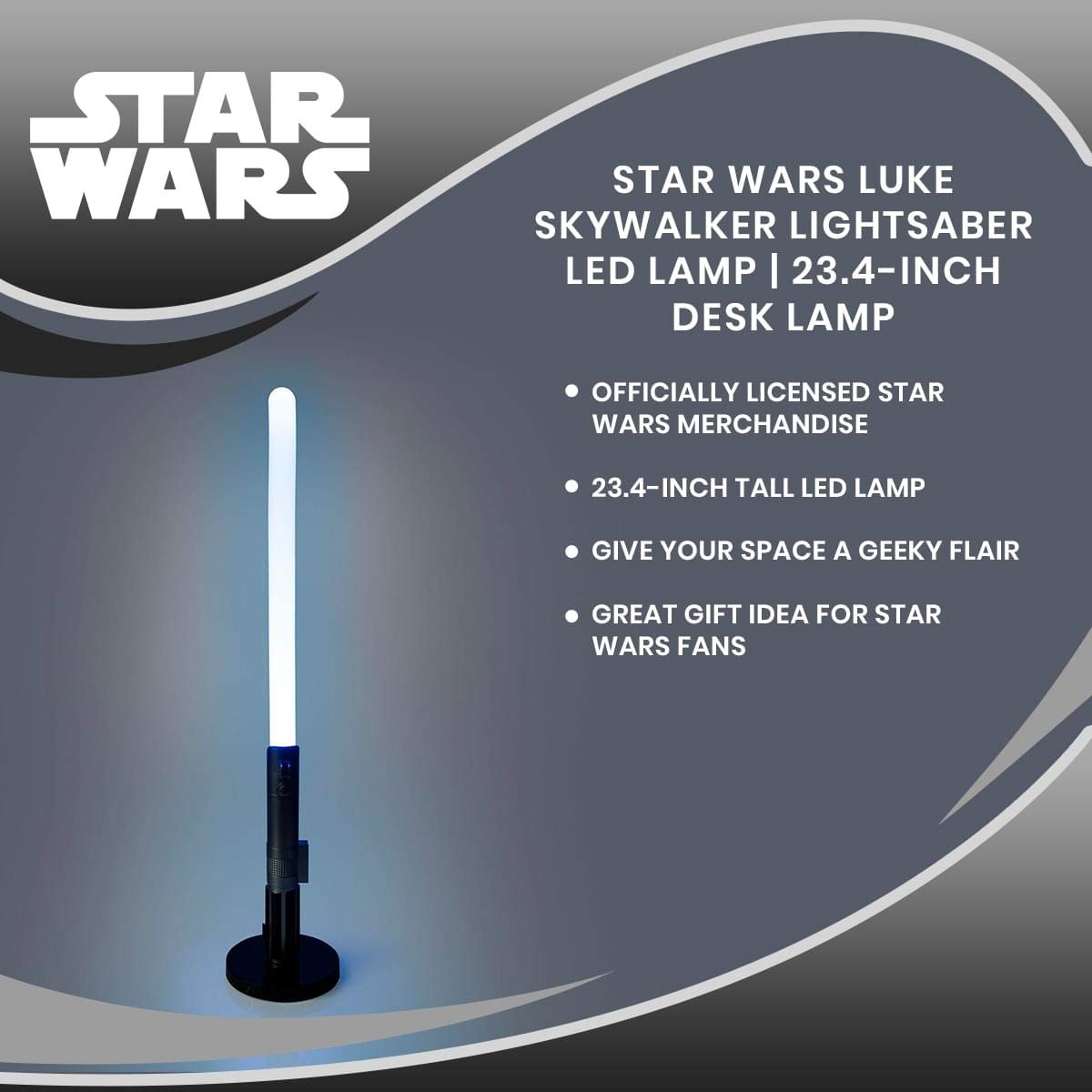 STAR WARS Luke Skywalker LED Lightsaber | 23" Blue Light | Model 14365 | Ideal for Decor