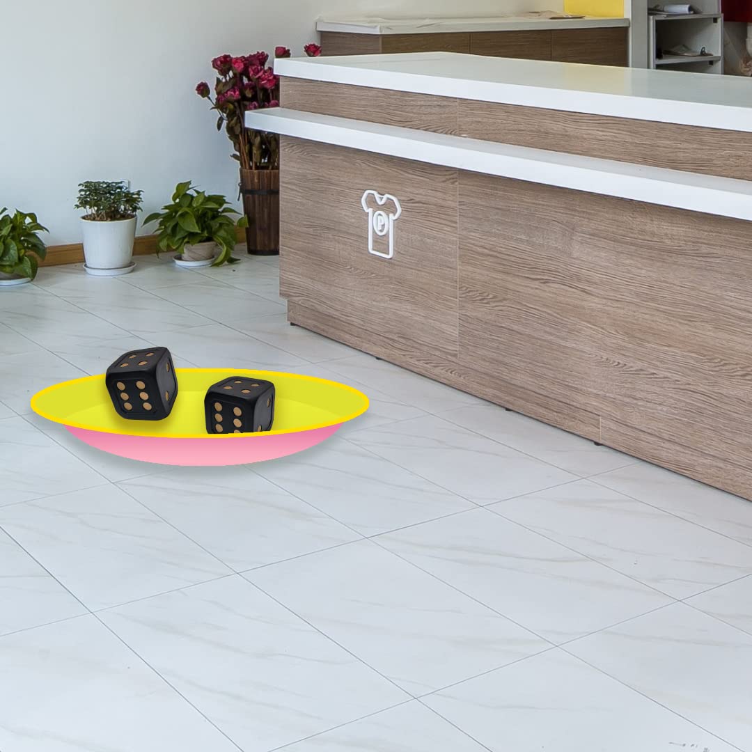 Macro Giant 6 Inch PU Foam Jumbo Big Playing Dice, Set of 4, Black- Gold Color, Math Teaching, Teaching Aids, Board Games, Kid T