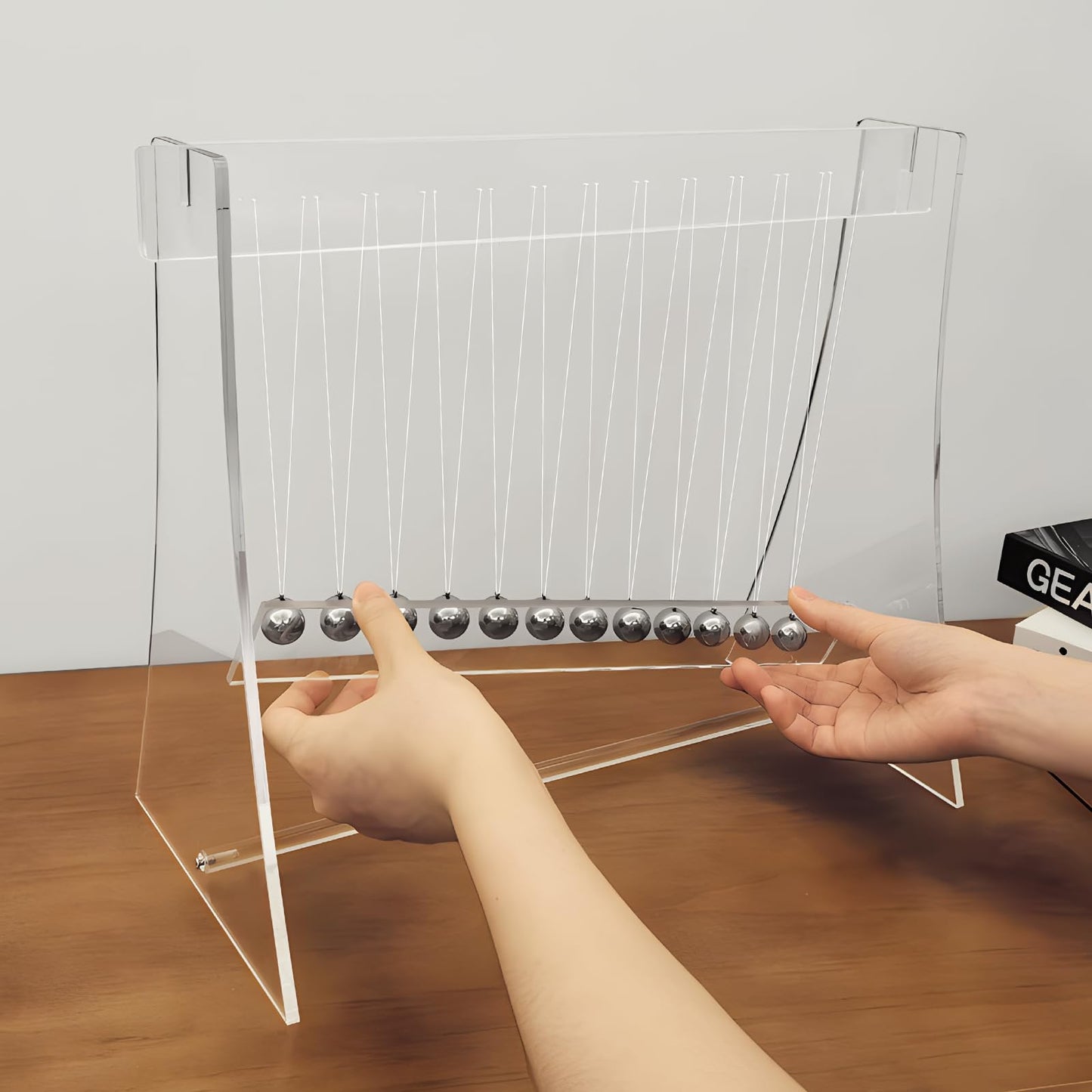 Pendulum Wave Physical Science Desktop Decoration:12 Balls,Not Newton'S Cradle,Huygens Pendulum Principle