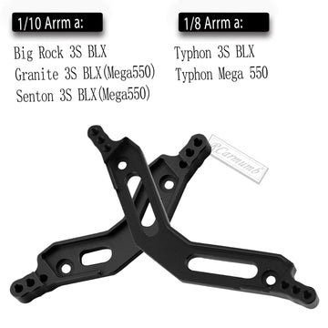 RCarmumb RC Upgrades Part for 1/10 Big Rock 3S BLX,Granite/Senton 3S BLX(Mega550),1/8 Typhon 3S BLX(Mega550), Alloy Front Rear S