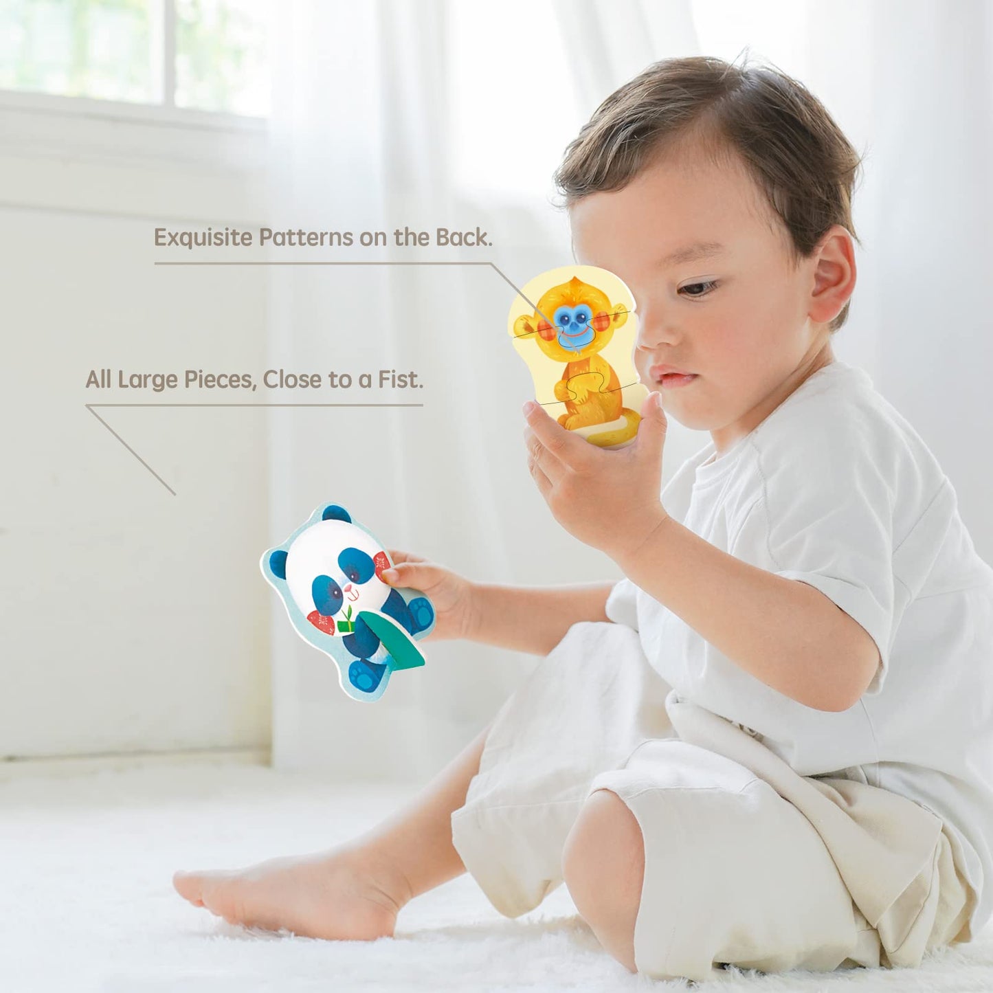 Toi 6 Packs Large Piece Toddler Jigsaw Puzzles For Kids Aged 3+, Animal Shaped Floor Puzzles For Beginner, Preschool Learning Ga