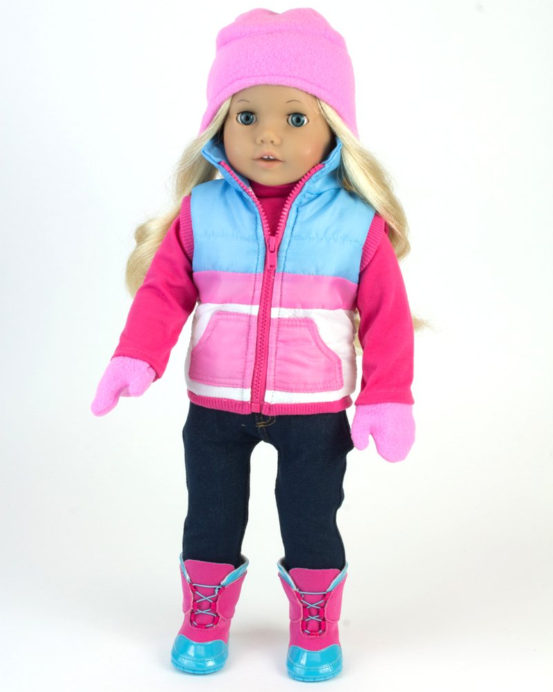Sophia'S 18' Hot Pink And Aqua Snow Boots