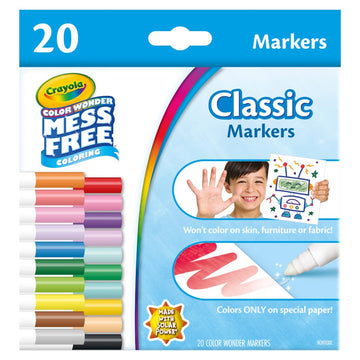 Crayola Color Wonder Marker Refill Set (20Ct), Mess Free Broad Line Markers For Toddlers, Mess Free Coloring For Kids, Toddler Gifts