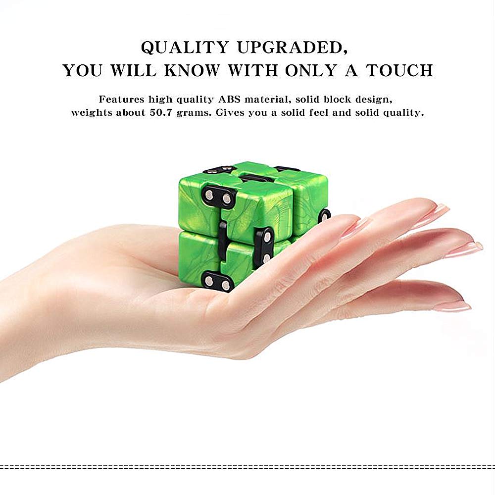 Liangcuber Qy Toys Infinity Cube Fidget Toy,Hand Killing Time Transform Cubes Best For Stress And Anxiety Relief (Emerald Green)